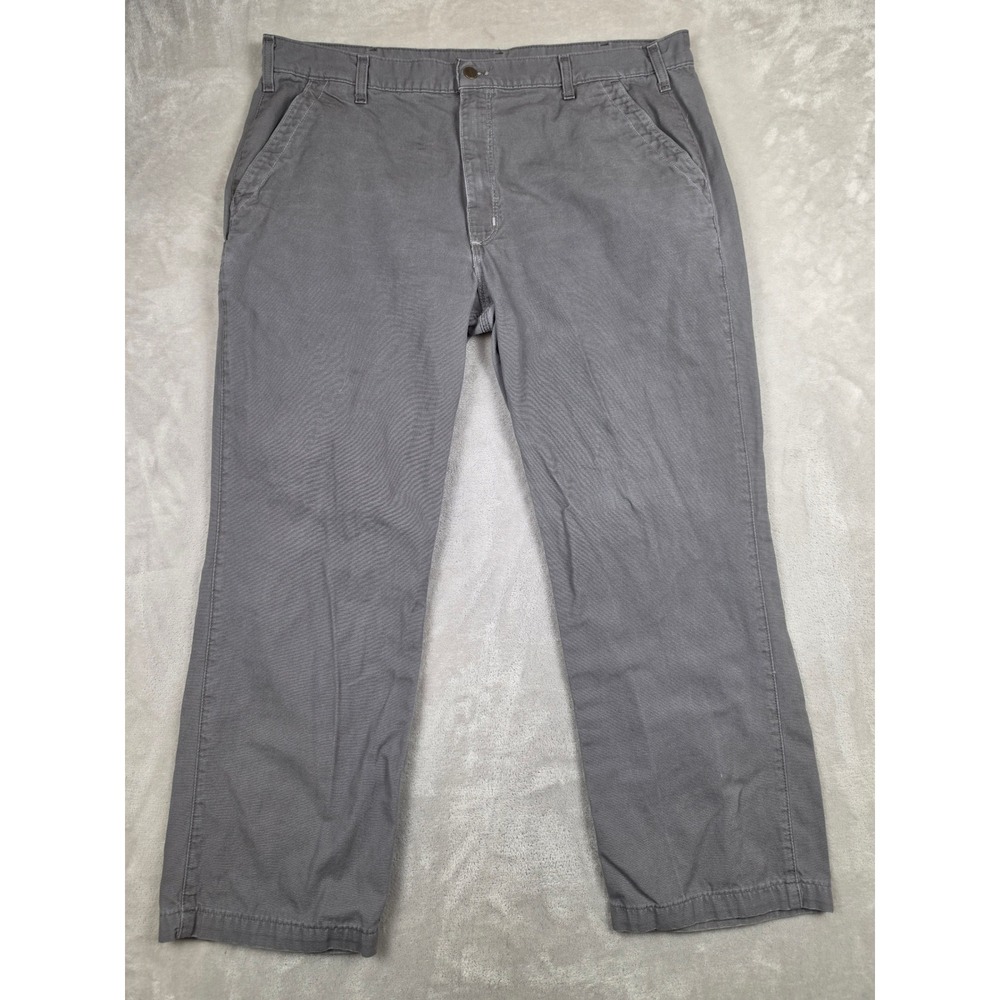 Carhartt B299 CHR Dungaree Fit Pants Mens 42x30 Gray Canvas Workwear Trousers